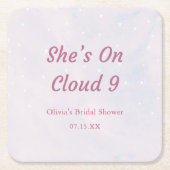 Sie ist auf Cloud 9 Pastel Dreamy Brautparty Rechteckiger Pappuntersetzer (Vorderseite)