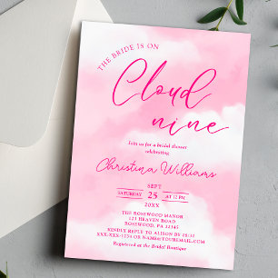 Sie ist auf Cloud 9 Pink Brautjunggesellinnenabsch Einladung