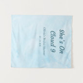 Sie ist auf Cloud 9 Sky Blue Brautparty Hintergrun Wandteppich (Vorderseite (Horizontal))