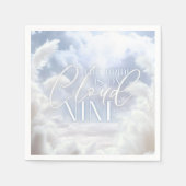 Sie ist auf Cloud Nine 9 White Pampas Brautparty Serviette (Vorderseite)