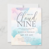 Sie ist auf Cloud Nine Baby Shower Budget Einladun (Vorderseite)