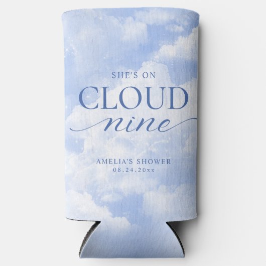 Sie ist auf Cloud Nine Blue Brautparty Selters Dosenkühler (Vorderseite)