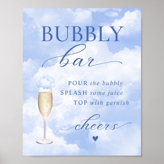 Sie ist auf Cloud Nine Blue Bubbly Bar Poster (Vorne)