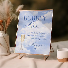 Sie ist auf Cloud Nine Blue Bubbly Bar Poster