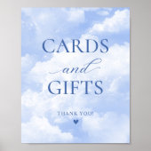 Sie ist auf Cloud Nine Blue Cards & Gifts Poster (Vorne)