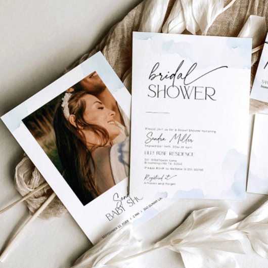 Sie ist auf Cloud Nine Brautparty Dusty Blue Einladung