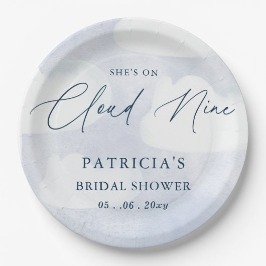 Sie ist auf Cloud Nine Brautparty Pappteller (Vorderseite)