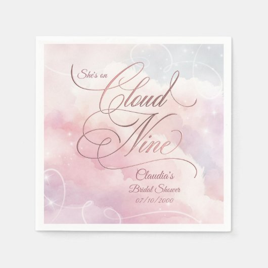 Sie ist auf Cloud Nine Brautparty Serviette (Vorderseite)