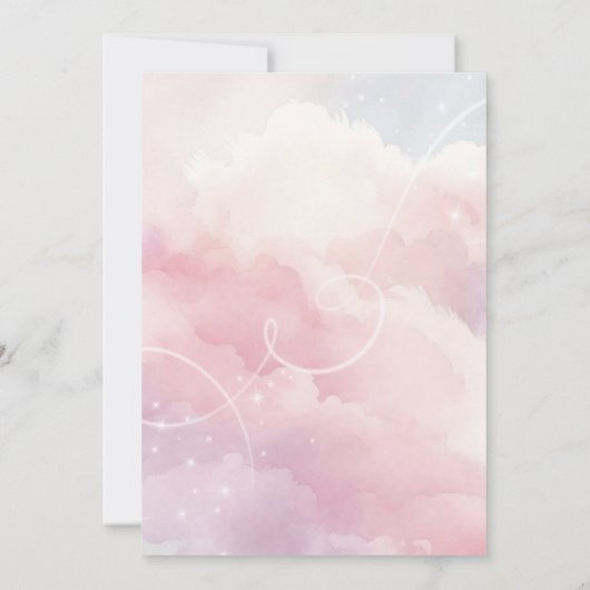 Sie ist auf Cloud Nine Bridal Dusche Einladung (Rückseite)