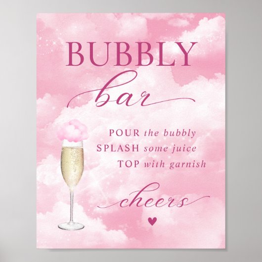 Sie ist auf Cloud Nine Bubbly Bar Poster (Vorne)