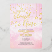 Sie ist auf Cloud Nine Dreamy Pink Brautparty Folieneinladung (Vorderseite)