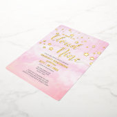 Sie ist auf Cloud Nine Dreamy Pink Brautparty Folieneinladung (Gedreht)