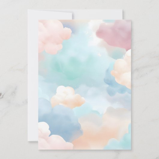 Sie ist auf Cloud Nine Pastellfarben Brautparty Einladung (Rückseite)