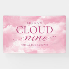 Sie ist auf Cloud Nine Pink Brautparty Banner