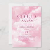 Sie ist auf Cloud Nine Pink Brautparty Einladung (Vorderseite)