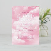 Sie ist auf Cloud Nine Pink Brautparty Folieneinladung (Stehend vorne)