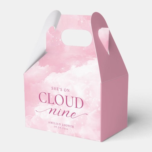 Sie ist auf Cloud Nine Pink Brautparty Geschenkschachtel (Vorderseite)