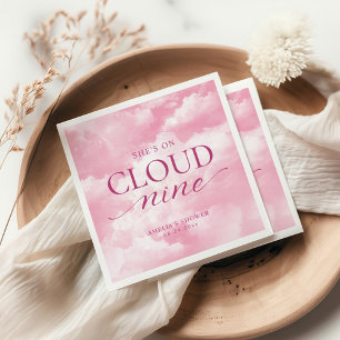 Sie ist auf Cloud Nine Pink Brautparty Serviette