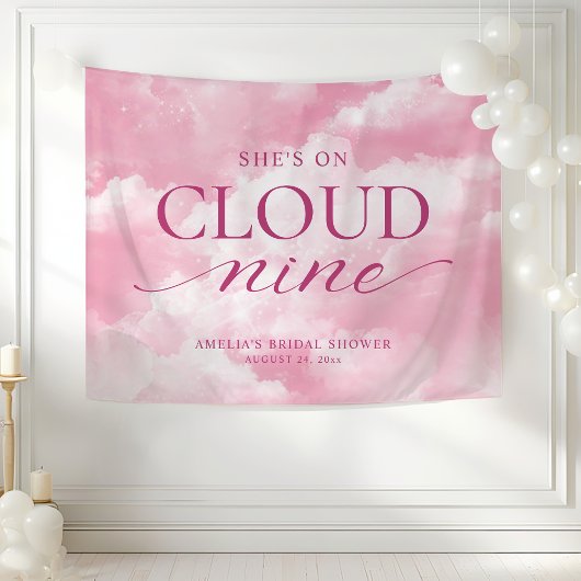 Sie ist auf Cloud Nine Pink Brautparty Tapestry Wandteppich