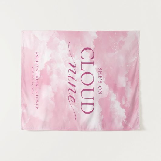 Sie ist auf Cloud Nine Pink Brautparty Wandteppich (Vorderseite (Horizontal))