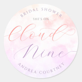 Sie ist auf Cloud Nine Pink Pastel Brautparty Runder Aufkleber
