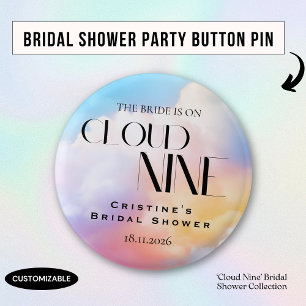 Sie ist auf Wolke 7 Farbige Pastell-Brautparty Button