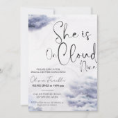 Sie ist auf Wolke neun Brautparty Einladung (Vorderseite)