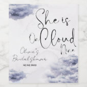 Sie ist auf Wolke neun Brautparty Weinetikett (Einzelnes Label)