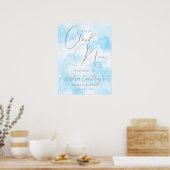 Sie ist auf Wolke Sieben Traumhafte blaue Hochzeit Poster (Küche)