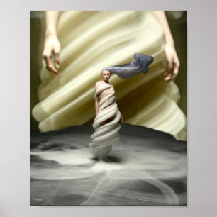 Sie ist aus Creme Poster Druck Wandkunst