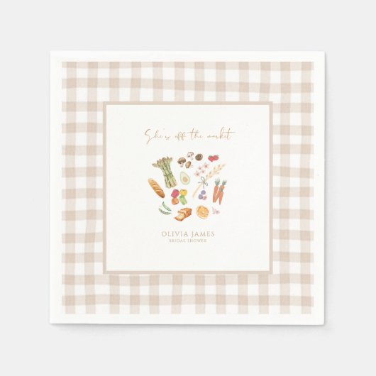 Sie ist aus dem Markt Blumige Hochzeits-Party Serviette (Vorderseite)