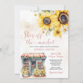 Sie ist außerhalb des Brautparty der Sonnenblumen Einladung (Vorderseite)