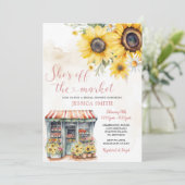 Sie ist außerhalb des Brautparty der Sonnenblumen Einladung (Stehend Vorderseite)