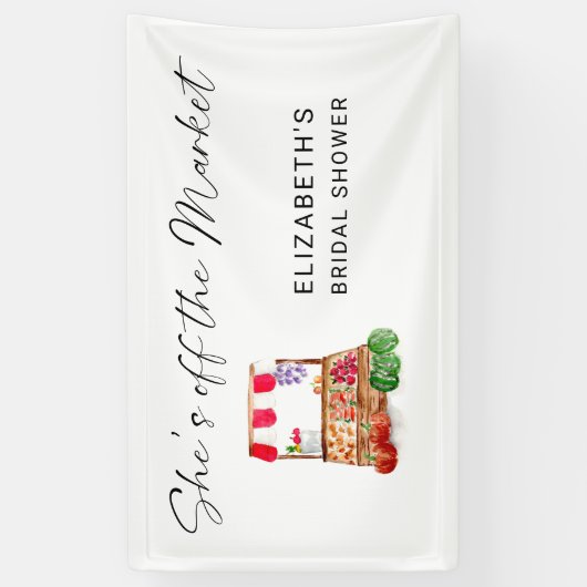 Sie ist außerhalb des Market Brautparty Willkommen Banner (Vertikal)