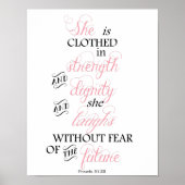 Sie ist bekleidet in einem starken Brustkrebs-Post Poster (Vorne)