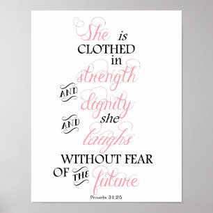 Sie ist bekleidet in einem starken Brustkrebs-Post Poster