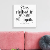 Sie ist bekleidet mit Stärke und Würde Prov31:25 Leinwanddruck (Insitu (Wohnzimmer))