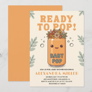 Sie ist bereit, Apricot Sage Grün Boho Kawaii zu p Einladung