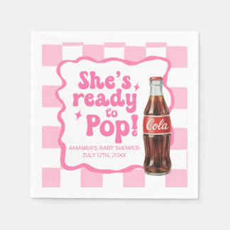 Sie ist bereit, Baby Shower Rosa Servietten zu pla