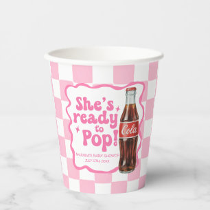Sie ist bereit, Baby-Shower-Rosa-Tassen zu platzen Pappbecher