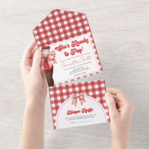 Sie ist bereit, bei der Baby-Party zu platzen All In One Einladung