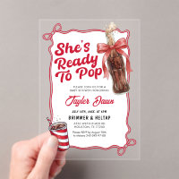 Sie ist bereit, Cola-Flaschen-Baby-Shower zu knall