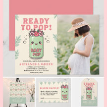 Sie ist bereit, das Baby Girl Shower Foto Kawaii z