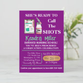 Sie ist bereit, den Shots Nursing Abschluss zu nen Einladung (Stehend Vorderseite)