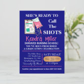 Sie ist bereit, den Shots Nursing Abschluss zu nen Einladung (Stehend Vorderseite)