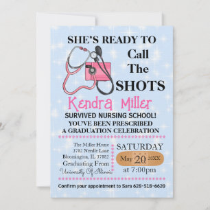 Sie ist bereit, den Shots Nursing Abschluss zu nen Einladung