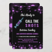 Sie ist bereit, den Shots zu nennen - Pflege-Absch Einladung (Vorne/Hinten)