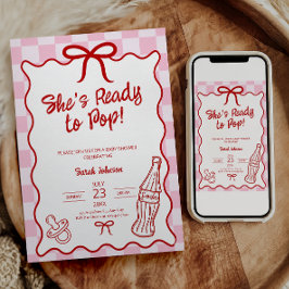 Sie ist bereit, die Baby-Baby-Party-Einladung plat Einladung