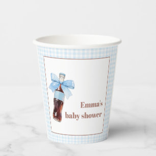 Sie ist bereit, die blaue Limonade-Baby-Party plat Pappbecher