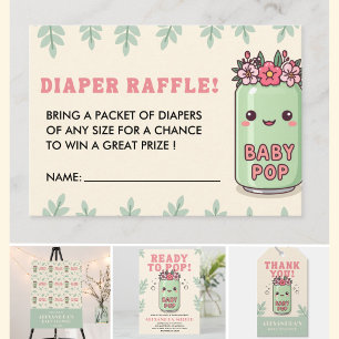 Sie ist bereit, die Blumen-Cute-Soda-Windel-Raffel Begleitkarte
